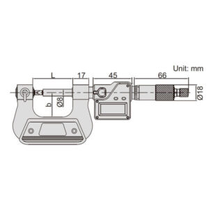 Panme điện tử đo đường kính chân ren Insize 3581-50A
