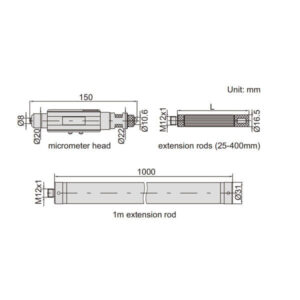 Panme đo trong điện tử dạng ống Insize 3635-950