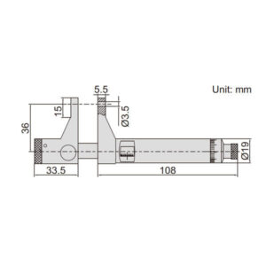 Panme cơ khí có vít bên trong Insize 3640-120