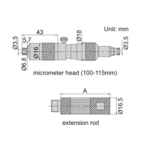 Thước panme đo ren trong Insize 3641-900