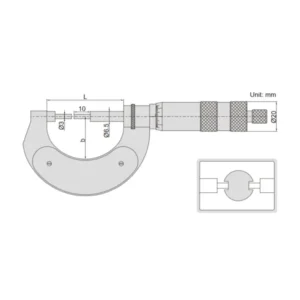 Panme đo ngoài cơ khí Insize 3658-25