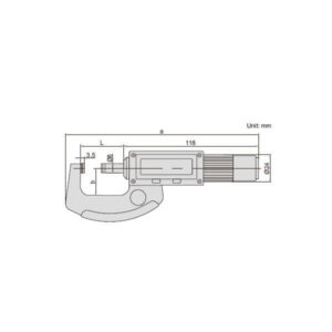 Panme điện tử với trục không quay Insize 3661-55