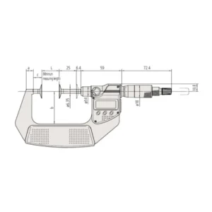 Panme đo bước răng điện tử trục chính không quay Mitutoyo 369-352-30