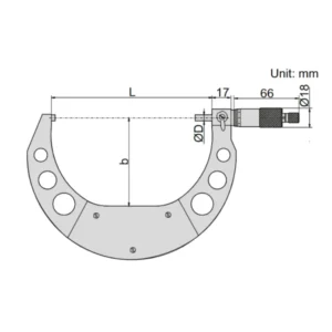 Thước panme đo ngoài cơ khí Insize 3701-75