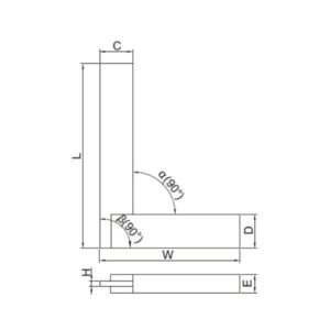 Thước đo góc vuông mỏng với đế rộng Insize 4792-100