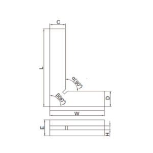 Thước đo góc vuông mỏng với đế rộng Insize 4793-250