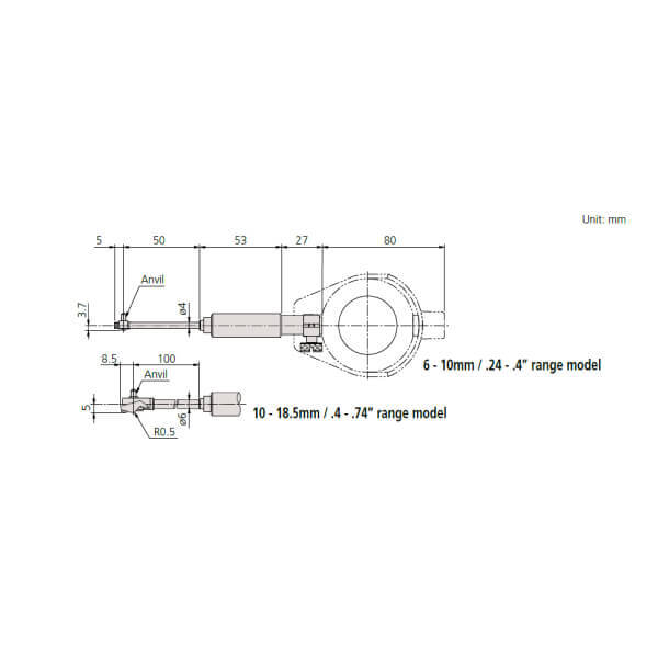 Đồng hồ đo lỗ cho lỗ nhỏ Mitutoyo Series 511-214 2 Đồng hồ đo lỗ cho lỗ nhỏ Mitutoyo Series 511-214