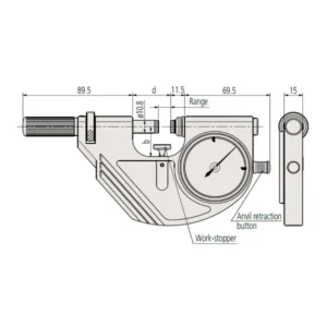 Panme đo ngoài đồng hồ Mitutoyo 523-122