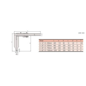 Thước kẹp cơ khí mỏ dài Mitutoyo 534-120