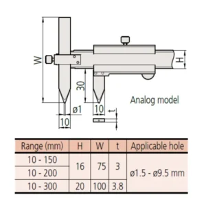Thước kẹp cơ khí đo khoảng cách tâm lỗ Mitutoyo 573-105