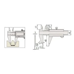 Thước kẹp cơ khí ngàm nhọn Mitutoyo 536-121