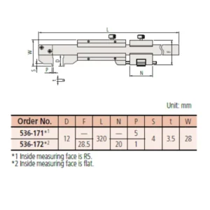 Thước kẹp cơ khí Mitutoyo 536-172
