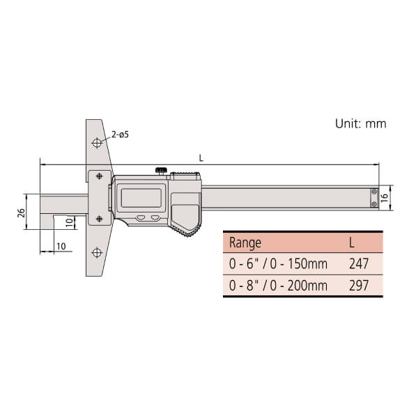 Thước đo sâu điện tử loại đầu móc ABSOLUTE Mitutoyo Series 571-264-20 2 Thước đo sâu điện tử loại đầu móc ABSOLUTE Mitutoyo Series 571-264-20