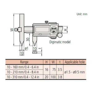Thước kẹp điện tử đo khoảng cách tâm lỗ Mitutoyo 573-615-20
