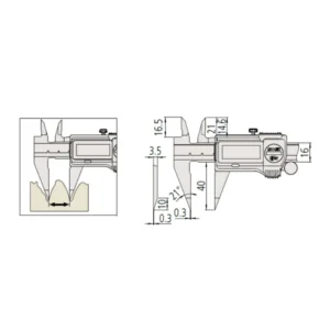 Thước kẹp điện tử ngàm nhọn Mitutoyo 573-621-20