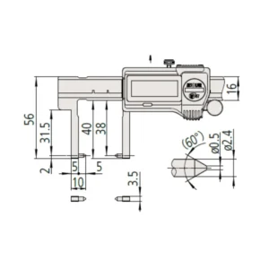 Thước kẹp điện tử đo độ dày thành ống Mitutoyo 573-652-20