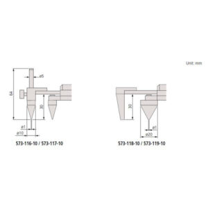 Thước kẹp điện tử mỏ ngược đo khoảng cách tâm Absolute Mitutoyo 573-119-10