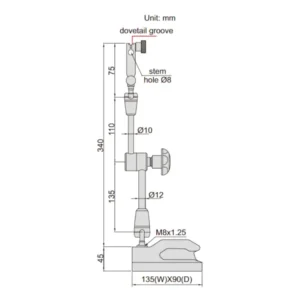 Đế gá đồng hồ so vạn năng Insize 6225-80