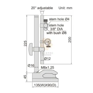 Đế gá đồng hồ so Insize 6226-80