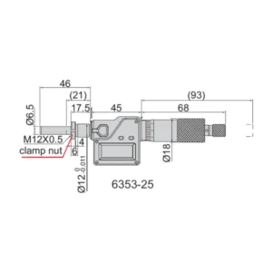 Đầu panme điện tử Insize 6353-25S