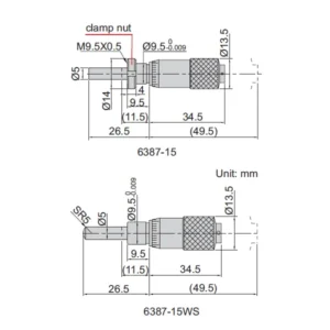 Đầu thước panme cơ khí Insize 6387-15S