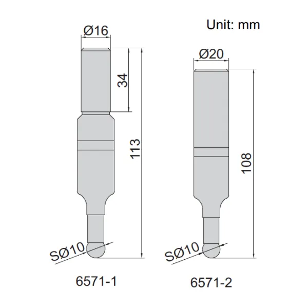 Đầu rà biên 3D Insize 6571-1 1 Đầu rà biên 3D Insize 6571-1