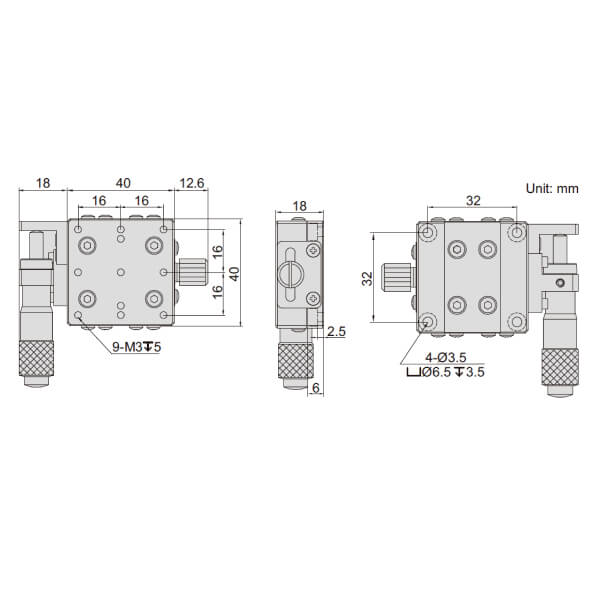 Đế chỉnh trục X Insize 6582-403 2 Đế chỉnh trục X Insize 6582-403