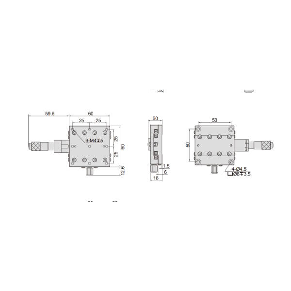 Đế chỉnh trục X Insize 6582-602 4 Đế chỉnh trục X Insize 6582-602