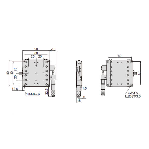 Đế chỉnh trục X Insize 6582-602 6 Đế chỉnh trục X Insize 6582-602