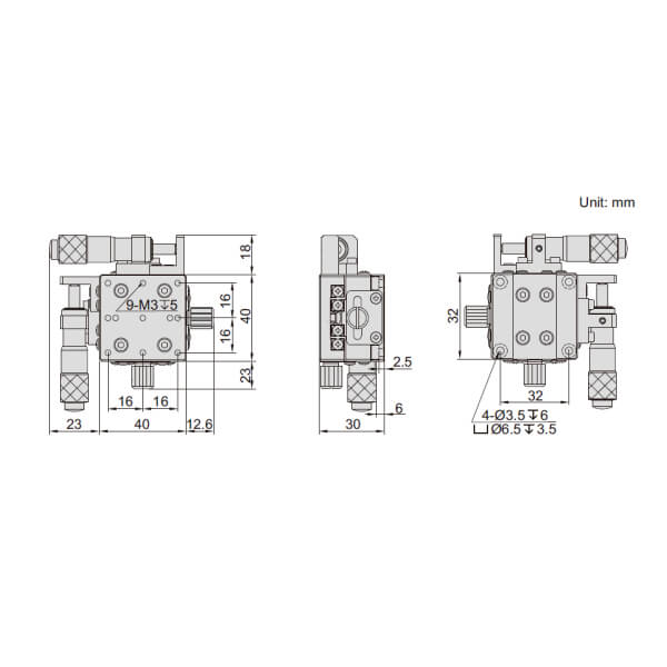 Đế chỉnh trục XY Insize 6584-403 2 Đế chỉnh trục XY Insize 6584-403