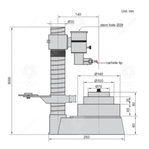Đế gá đồng hồ so Insize 6842-150