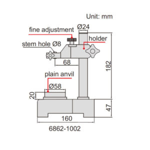 Đế gá đồng hồ so cơ khí Insize 6862-1001