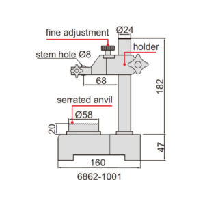 Đế gá đồng hồ so cơ khí Insize 6862-1002