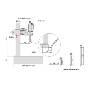 Đế gá đồng hồ đo lỗ Insize 6870-1501