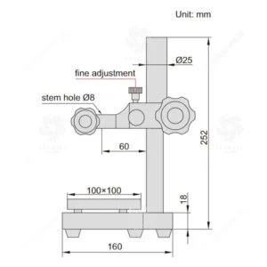 Đế gá đồng hồ so Insize 6876-150D