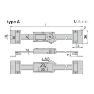 Thước đo điện tử phương ngang Insize 7101-200A