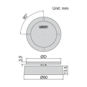 Nắp lưng dạng từ cho đồng hồ so Insize 7331-M2
