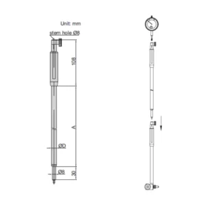 Tay cầm cho thước đo lỗ Insize 7352-500 loại dài