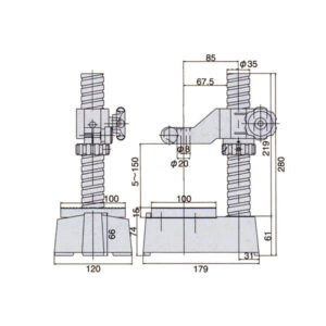 Đế gá đồng hồ so cơ khí Peacock SIS-4F
