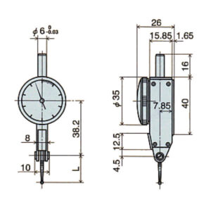 Đồng hồ so chân gập đầu đo Ruby Peacock R Series PCN-1LR