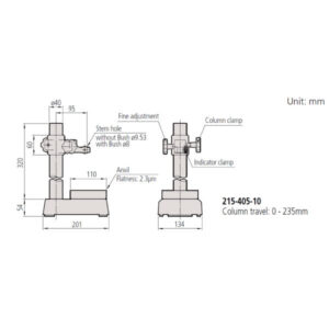 Đế gá đo so sánh Mitutoyo SERIES 215-405-10 3 Đế gá đo so sánh Mitutoyo SERIES 215-405-10