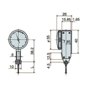 Đồng hồ so chân gập loại đặc biệt Peacock V series PCN-1LV