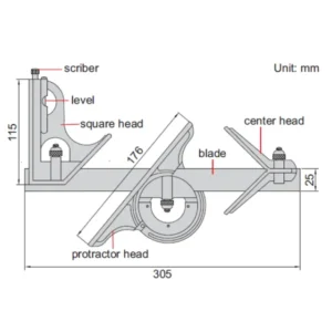 Bộ thước đo góc Insize 2278-3
