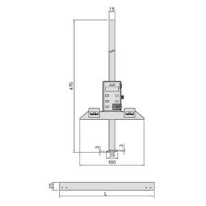 Thước đo độ sâu điện tử 2 ngàm móc Insize 1540-300